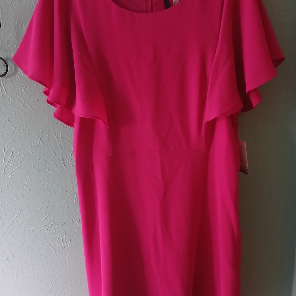 Women’s Fuchsia Flutter Sleeve Dress